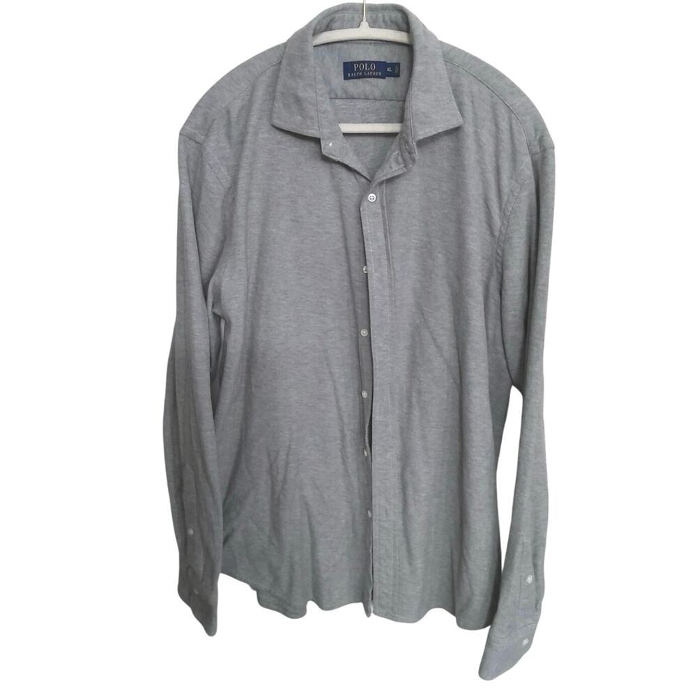 Polo Ralph Lauren men's XL gray shirt button down classic soft touch preppy - Picture 2 of 7